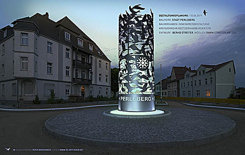 Kreisverkehre: Perleberger Kreisverkehr, Visualisierung von Peter Barczewski